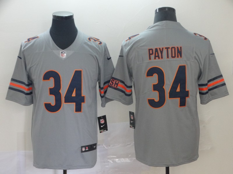 Men Chicago Bears #34 Payton Grey Nike Limited NFL Jerseys->customized mlb jersey->Custom Jersey